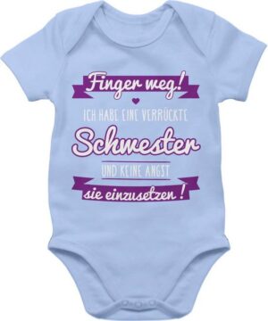 Shirtracer Shirtbody Ich habe eine verrückte Schwester Lila Sprüche Baby