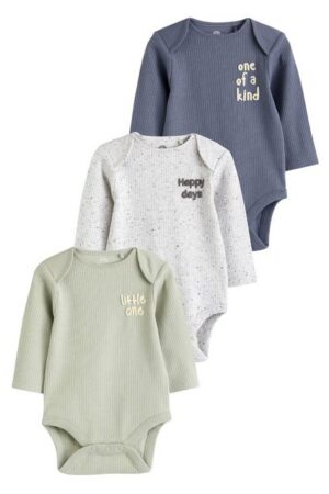 Next Langarmbody Baby-Body mit langem Arm im 3er-Pack (3-tlg)