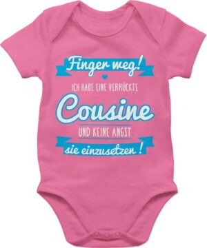 Shirtracer Shirtbody Ich habe eine verrückte Cousine blau Sprüche Baby