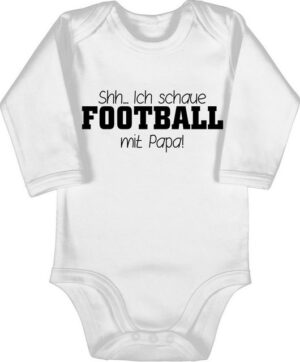 Shirtracer Shirtbody Shh...Ich schaue Football mit Papa! - schwarz Sport & Bewegung Baby