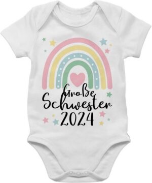 Shirtracer Shirtbody Große Schwester Geschenk 2024 Regenbogen Big Sister Große Schwester