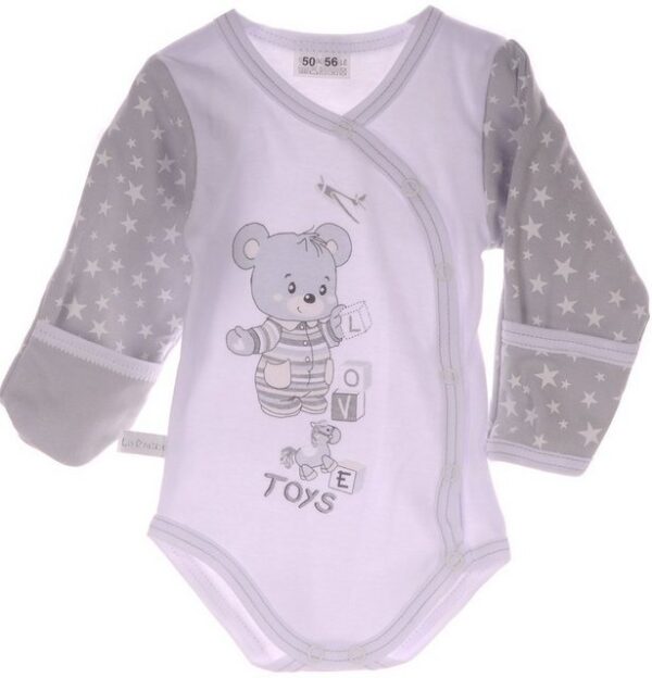 La Bortini Wickelbody Langarmbody im Wickelschnitt Baby Body