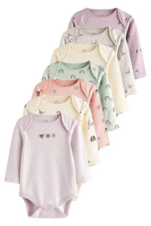 Next Langarmbody 7er-Pack Baby-Bodysuits mit langem Arm (7-tlg)