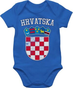 Shirtracer Shirtbody Kroatien Wappen Hrvatska Krotatisch 2024 Fussball EM Fanartikel Baby