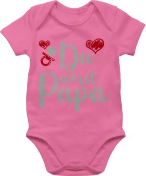 Shirtracer Shirtbody Du wirst Papa - grau Geschenk Vatertag Baby