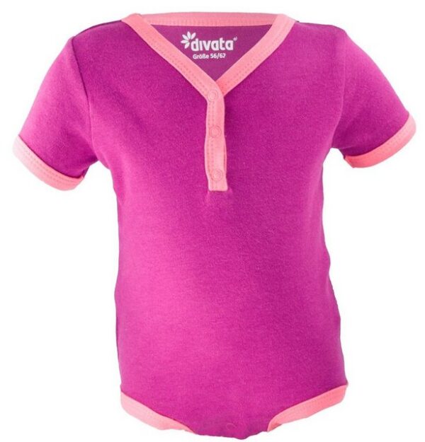 divata Kurzarmbody Kurzarm Baby Body mit Henley-Ausschnitt