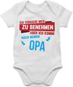 Shirtracer Shirtbody Ich versuche mich zu benehmen aber ich komme nach meinem Opa Sprüche Baby