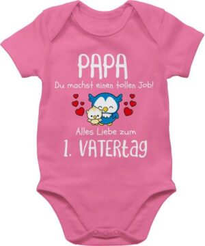 Shirtracer Shirtbody 1. Vatertag - Papa du machst einen tollen Job Geschenk Vatertag Baby