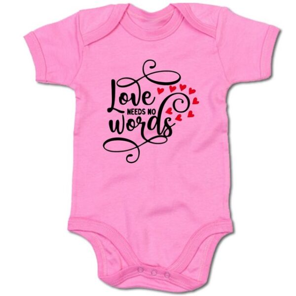 G-graphics Kurzarmbody Baby Body - Love needs no words mit Spruch / Sprüche • Babykleidung • Geschenk zur Geburt / Taufe / Babyshower / Babyparty • Strampler