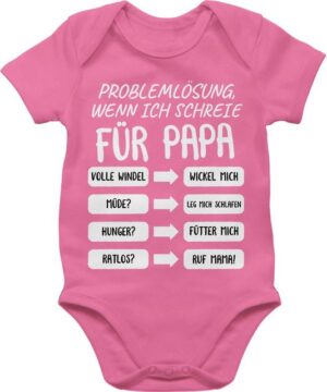 Shirtracer Shirtbody Problemlösung wenn ich schreie für Papa weiß Geschenk Vatertag Baby