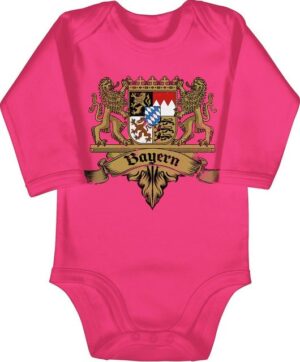 Shirtracer Shirtbody Bayern Wappen Bayernland Freistaat Bayern Mode für Oktoberfest Baby Outfit