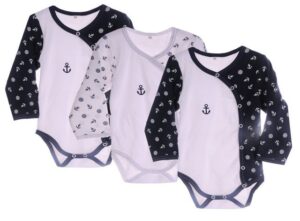 La Bortini Wickelbody 3er Pack Wickelbodys Langarmbody Baby Body 86 92