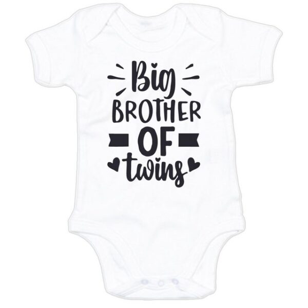 G-graphics Kurzarmbody Baby Body - Big brother of twins mit Spruch / Sprüche • Babykleidung • Geschenk zur Geburt / Taufe / Babyshower / Babyparty • Strampler