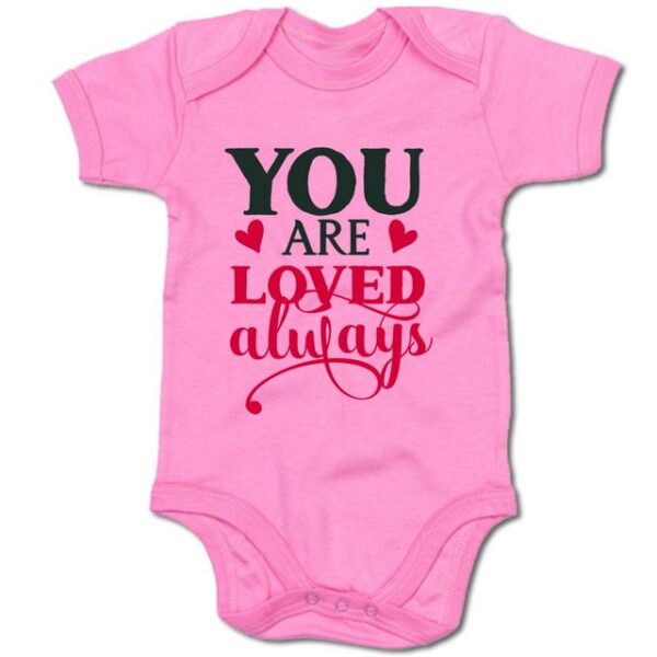 G-graphics Kurzarmbody Baby Body - You are loved always mit Spruch / Sprüche • Babykleidung • Geschenk zur Geburt / Taufe / Babyshower / Babyparty • Strampler