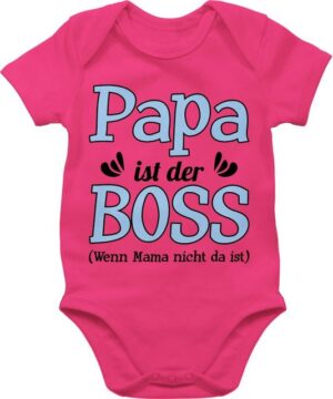 Shirtracer Shirtbody Papa ist der Boss wenn Mama nicht da ist - blau Sprüche Baby