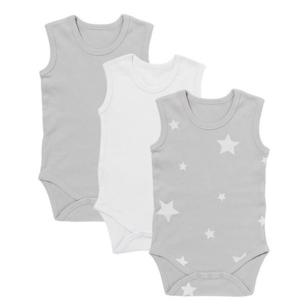 Schlummersack Kurzarmbody Bio Baby-Bodys Ärmellos 3er-Pack OEKO-TEX zertifiziert