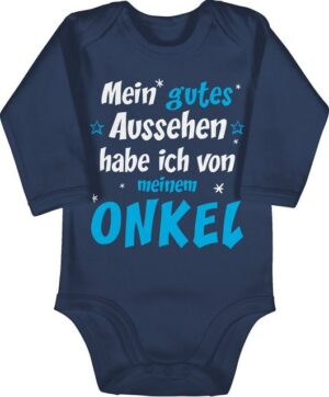 Shirtracer Shirtbody Onkel Spruch - Mein gutes Aussehen habe ich von meinem ONKEL Sprüche Baby