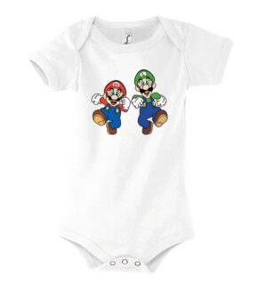 Youth Designz Kurzarmbody Baby Body Strampler Mario & Luigi Mit niedlichem Frontprint