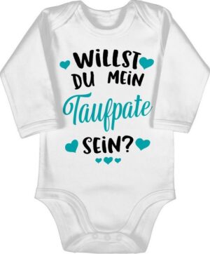 Shirtracer Shirtbody Willst du mein Taufpate sein? - türkis Patenonkel Baby