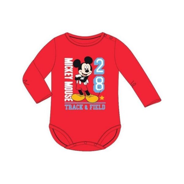 Disney Baby Langarmwickelbody Langarm-Body für Kleinkinder - Mickey Mouse "Track & Field" mit niedlichem Frontprint