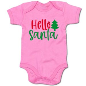 G-graphics Kurzarmbody Baby Body - Hello Santa mit Spruch / Sprüche • Babykleidung • Geschenk zu Weihnachten • Strampler