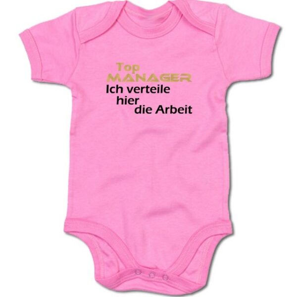 G-graphics Kurzarmbody Baby Body - Top Manager - ich verteile hier die Arbeit mit Spruch / Sprüche • Babykleidung • Geschenk zur Geburt / Taufe / Babyshower / Babyparty • Strampler