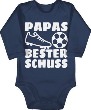 Shirtracer Shirtbody Papas bester Treffer mit Fussball - weiß Geschenk Vatertag Baby