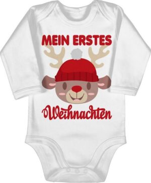 Shirtracer Shirtbody Mein erstes Weihnachten mit Rentier Weihnachten Kleidung Baby