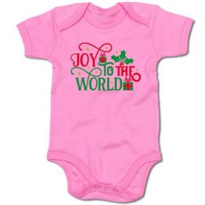 G-graphics Kurzarmbody Baby Body - Joy to the world mit Spruch / Sprüche • Babykleidung • Geschenk zu Weihnachten • Strampler