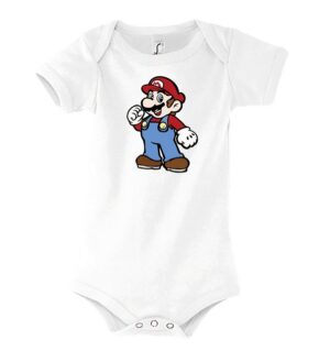 Youth Designz Kurzarmbody Baby Body Strampler Mario mit niedlichem Frontprint