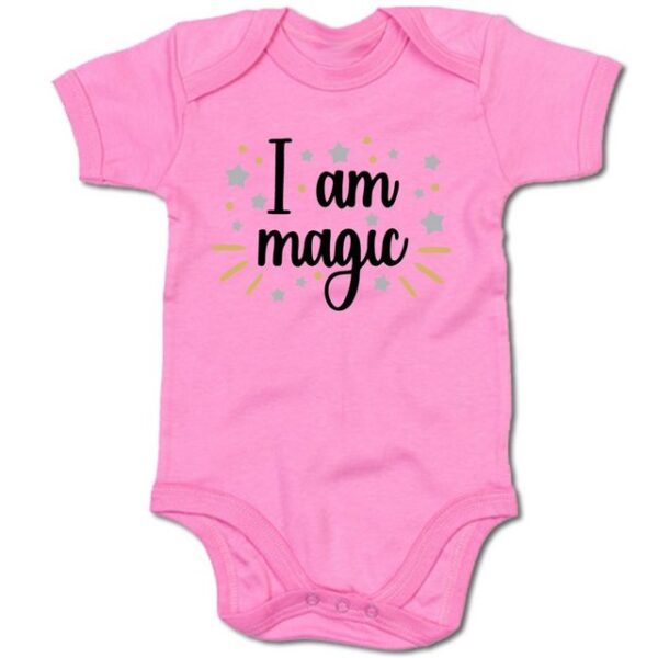 G-graphics Kurzarmbody Baby Body - I am magic mit Spruch / Sprüche • Babykleidung • Geschenk zur Geburt / Taufe / Babyshower / Babyparty • Strampler