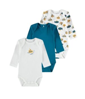 Name It Langarmbody Name It Unisex Baby Bodys im Set aus Bio-Baumwolle (Packung