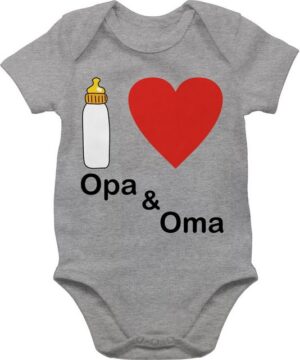 Shirtracer Shirtbody I love Opa und Oma Nuckelflasche Aktuelle Trends Baby