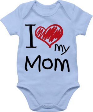 Shirtracer Shirtbody I love my Mom schwarz (1-tlg) Muttertagsgeschenk