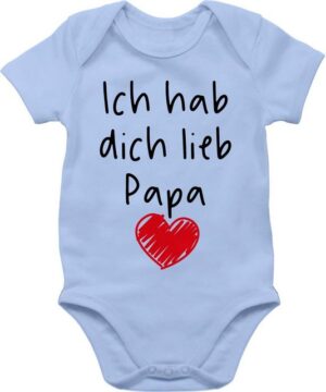 Shirtracer Shirtbody Ich hab dich lieb Papa Herz schwarz Geschenk Vatertag Baby