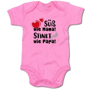 G-graphics Kurzarmbody Baby Body - Süß wie Mama! Stinkt wie Papa! mit Spruch / Sprüche • Babykleidung • Geschenk zur Geburt / Taufe / Babyshower / Babyparty • Strampler