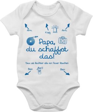 Shirtracer Shirtbody Papa du schaffst das Feuerwehr Strampler Baby Mädchen & Junge