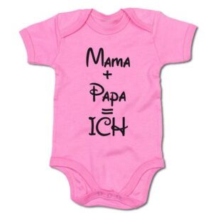 G-graphics Kurzarmbody Baby Body - Mama + Papa = ICH mit Spruch / Sprüche • Babykleidung • Geschenk zur Geburt / Taufe / Babyshower / Babyparty • Strampler