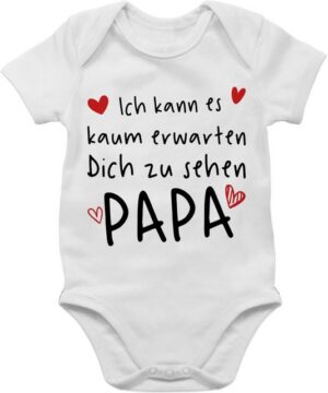 Shirtracer Shirtbody Ich kann es kaum erwarten dich zu sehen Papa Herzen schwarz Geschenk Vatertag Baby