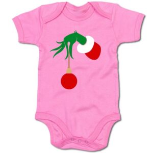 G-graphics Kurzarmbody Baby Body - Grinch-Hand mit Spruch / Sprüche • Babykleidung • Geschenk zu Weihnachten • Strampler