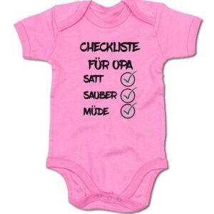 G-graphics Kurzarmbody Baby Body - Checkliste für Opa – satt