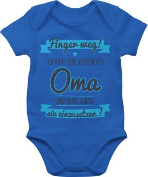 Shirtracer Shirtbody Ich Habe eine verrückte Oma grau/hellblau Sprüche Baby