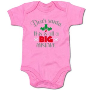 G-graphics Kurzarmbody Baby Body - Dear Santa this is all a big mistake mit Spruch / Sprüche • Babykleidung • Geschenk zu Weihnachten • Strampler