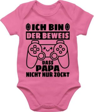 Shirtracer Shirtbody Ich bin der Beweis das Papa nicht nur zockt mit Controller - schwarz Geschenk Vatertag Baby