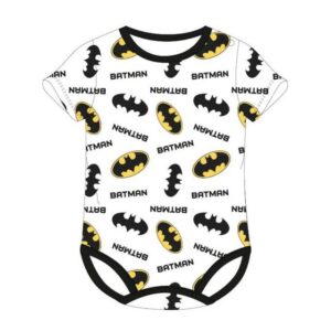 Batman Kurzarmwickelbody Batman Kurzarm- Baby- Body für Jungen mit Logo und Schriftzug mit niedlichem Frontprint