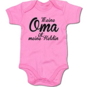 G-graphics Kurzarmbody Baby Body - Meine Oma ist meine Heldin mit Spruch / Sprüche • Babykleidung • Geschenk zur Geburt / Taufe / Babyshower / Babyparty • Strampler