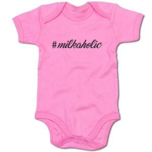 G-graphics Kurzarmbody Baby Body - #milkaholic mit Spruch / Sprüche • Babykleidung • Geschenk zur Geburt / Taufe / Babyshower / Babyparty • Strampler