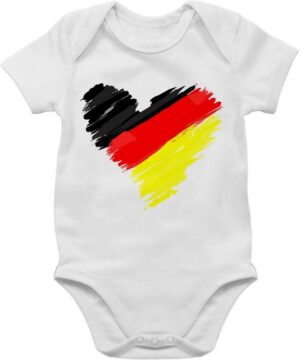 Shirtracer Shirtbody Deutschland WM Herz 2024 Fussball EM Fanartikel Baby