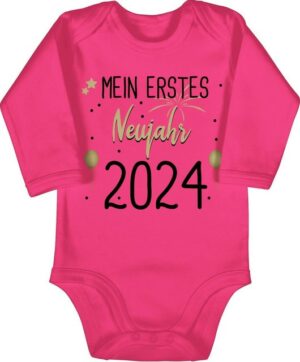 Shirtracer Shirtbody Mein 1. Neujahr schwarz 2025 Silvester Baby