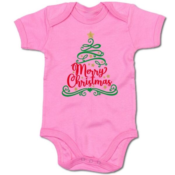 G-graphics Kurzarmbody Merry Christmas Baby Body mit Spruch / Sprüche / Print / Motiv